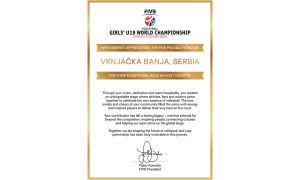 Predsednik FIVB poslao pismo zahvalnosti OSS za odličnu organizaciju SP kadetkinja u Vrnjačkoj Banji i Trsteniku